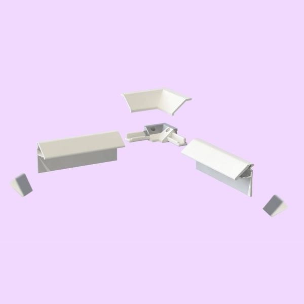 Планка 120х15, уголок соединительный, декоративная накладка на соединительный уголок, торцевая заглушка (короткая: левая и правая)