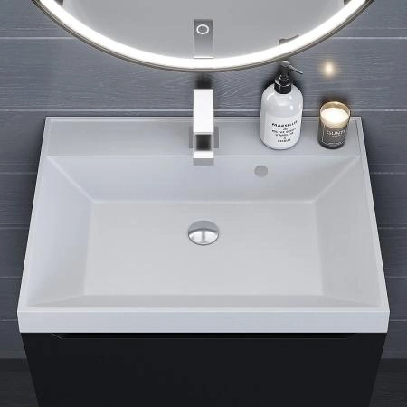 Раковина кварцевая Uperwood Classic Quartz 60 см, белая матовая, жасмин