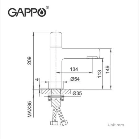 Смеситель Gappo G1052-86  для раковины чёрный