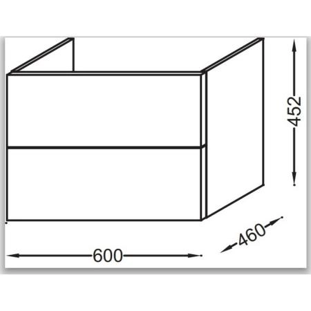 Тумба под раковину Jacob Delafon VOX EB2080-R1-N18 60 см цвет белый,изогнутая ручка