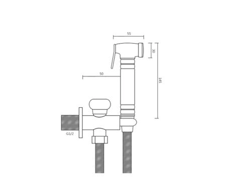 Гигиенический душ на одну воду ВИНДЗОР 10235 бронза