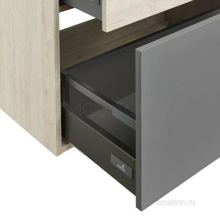 Тумба под раковину AQUATON Лофт Урбан 100 серый графит, дуб орегон 1A247701LQX60