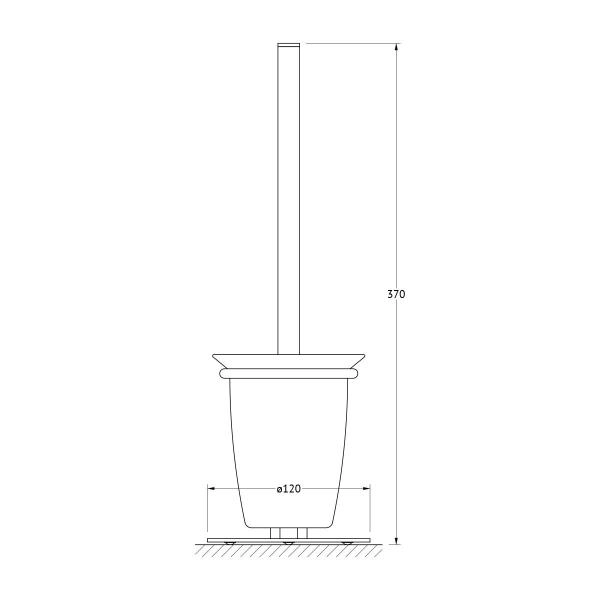 Держатель с туалетным ершом напольный матовое стекло;  ARTWELLE Harmonie AWE 004 хром