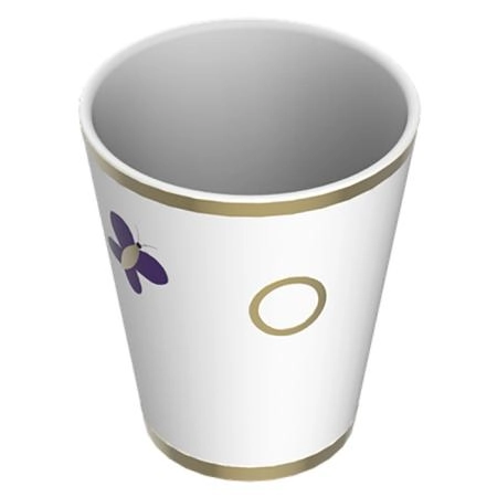 THG CAPUCINE MAUVE DECOR OR Чашка керамическая, настольная, декор золото/лиловый, цвет: белый