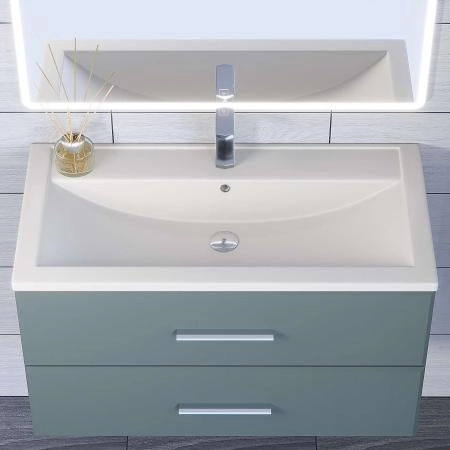 Раковина кварцевая Uperwood Foster Quartz 90 см, белая матовая, жасмин