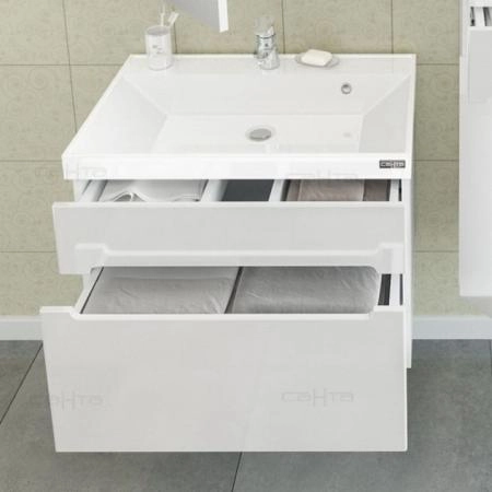 Тумба под раковину СаНта Лондон 70 224003л, подвесная (2 ящ.)