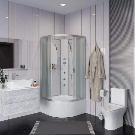 Душевая кабина Niagara NG-2308-14BKG 900х900х2000 высокий поддон 40см стекло матовое