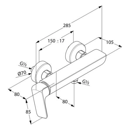 Смеситель Kludi Ameo 416750575 для душа