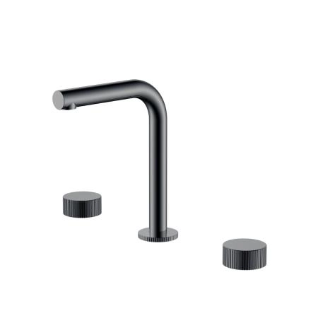 Смеситель на столешницу Boheme STICK LINEA на 3 отв. Shine Gun Metal 152-SGM.3