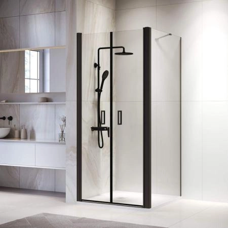 Душевой уголок RGW PA-134B (PA-104B+Z-050-2B+O-204B) Passage 100x100 Черный матовый прозрачное