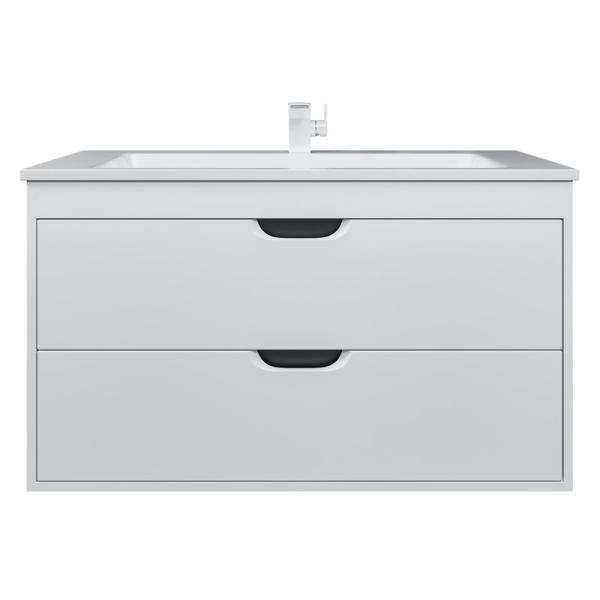 Тумба под раковину для ванной Uperwood Modul 100 см, подвесная, матовая, белая/графит
