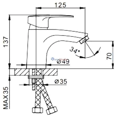 Смеситель для раковины Frap F1066 хром