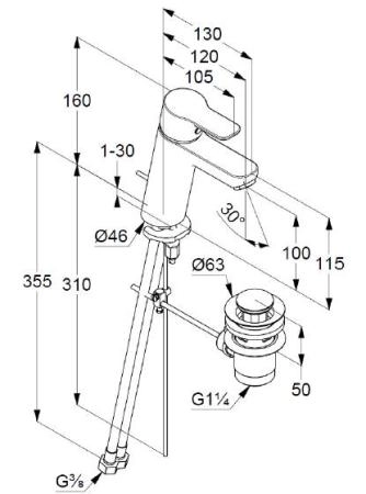 Смеситель для раковины Kludi Pure&Easy 371900565