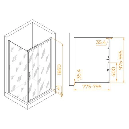 Душевой уголок RGW PA-145 Passage 100x80 Хром прозрачное