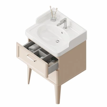 Тумба Kerama Marazzi POMPEI ПОМПЕИ PO.N.60.2\CAM напольная с 2 ящиками 60, камео бежевый глянцевый