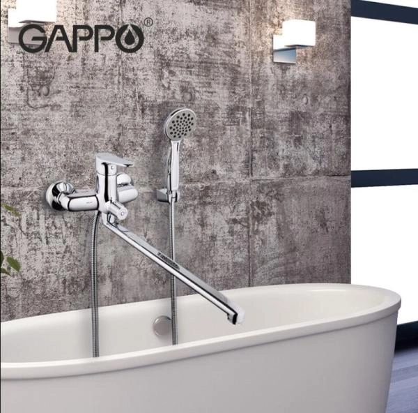 Смеситель Gappo G2236 для ванны длинный излив хром