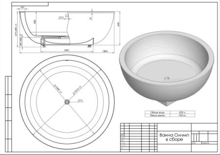 Ванна Astra-Form Олимп белая 181х182