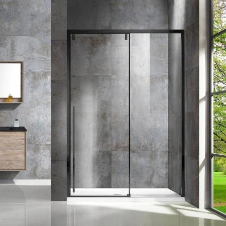 Душевая дверь Vincea Lugano VDS-1L150CLB-1, 1500, черный, стекло прозрачное