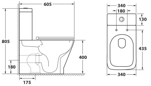 OWL Gap Ruta-G бачок унитаза-компакта, двойной слив 3\6л, арматура WDI OWLT200901/2