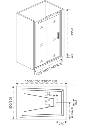 Душевая дверь GOOD DOOR Galaxy WTW-110-C-CH 1100 х 1950 мм