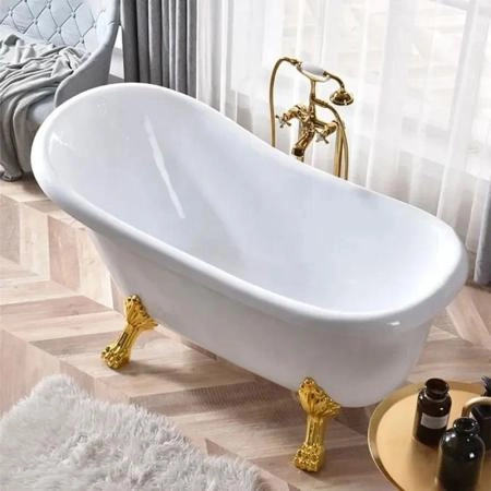 Ванна Cerutti Spa CLASSIC 150 акриловая отдельностоящая (1570x770x740) на львиных лапах (золото)