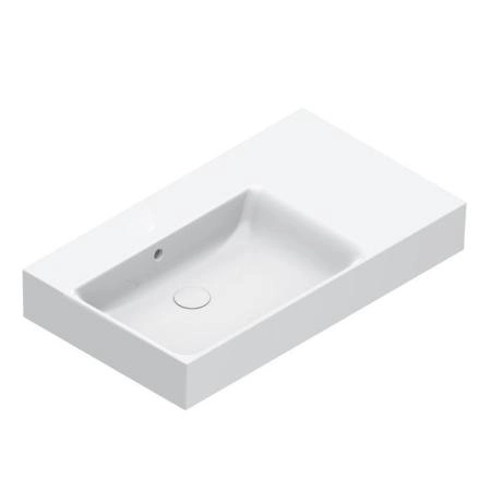 Catalano Premium Раковина 80x47см чаша слева, без отв., цвет: белый глянцевый
