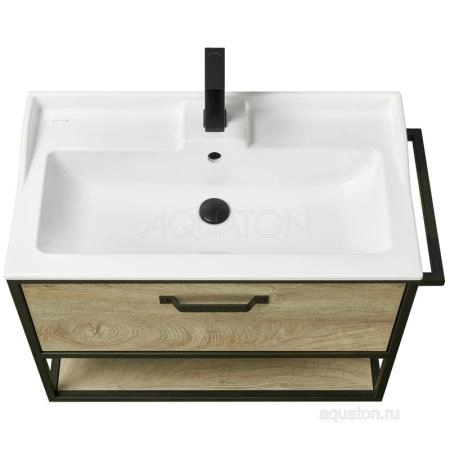 Тумба под раковину AQUATON Лофт Фабрик 80 дуб эндгрейн 1A242401LTDU0