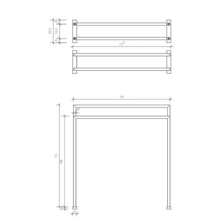 Decor Walther HT 5 Полотенцедержатель двойной 70x16x75см, напольный, цвет: хром