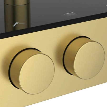 Ideal Standard Solos Душевая система, с термостатическим смесителем для душа, держатель для лейки, верхний душ 33см., ручная душевая лейка, шланг 175см., цвет: PVD Brushed Gold (Шлифованное Золото)