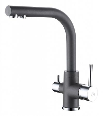 Смеситель для кухни Paulmark ESSEN, серый металлик, 213011-402