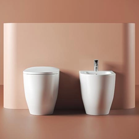 Artceram Monet Унитаз напольный 36х52см., приставной Rimless, цвет: белый глянцевый