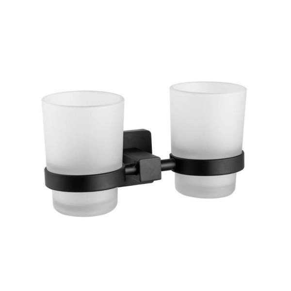 Стакан для ванной комнаты двойной Maretti Umbria Black UMB542P46, черный