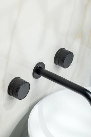 Смеситель из стены Boheme PRESTIGE на 3 отв. BLACK 152-2-B-PR