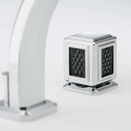 THG Metropolis cristal noir Смеситель для раковины, 3 отв., цвет: хром/черный хрусталь