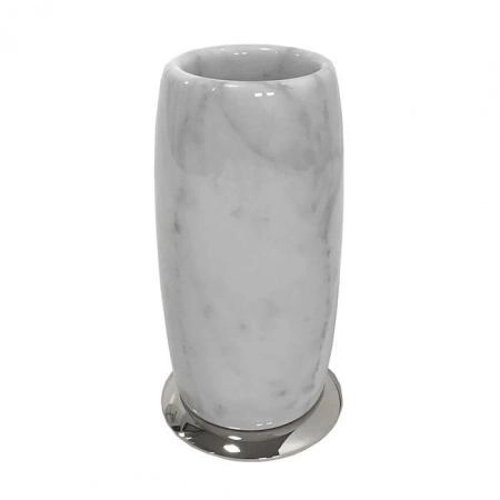 3SC Elegance Стакан настольный, цвет: мрамор bianco carrara/хром
