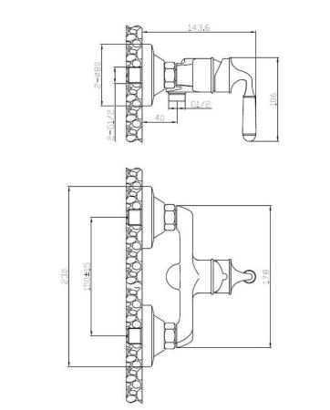 Смеситель для душа ESKO PRAGUE PG 80 бронза сатин