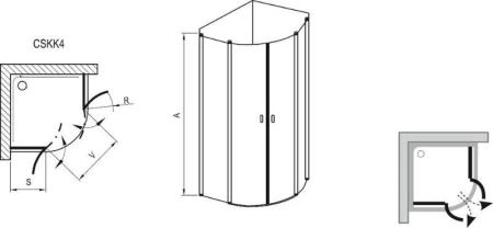 Душевой уголок Ravak Chrome CSKK4-80 белый+стекло Transparent