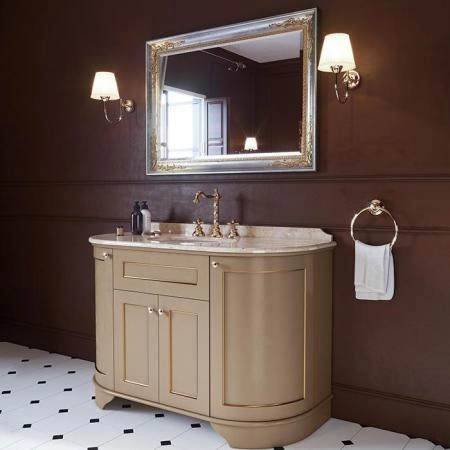 TW York Nuovo Комплект мебели, с мраморной столешницей с 3 отв. 130см, напольный, цвет: pennellato/oro/diano