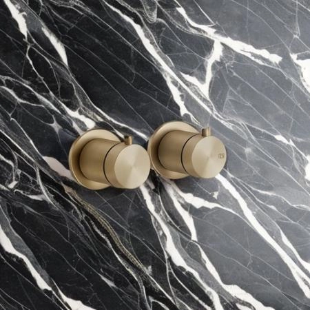 Gessi Gessi316 Смеситель для душа, встраиваемый, термостатический, с переключателем на 2 положения, цвет: Warm Bronze Br. PVD