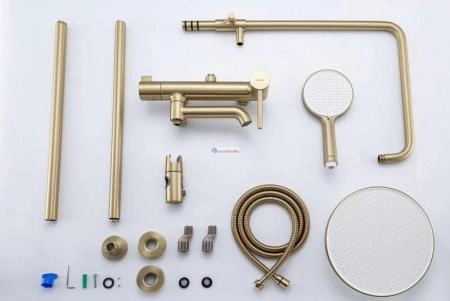 Душевая система Gappo G2406-3 золото сатин с изливом