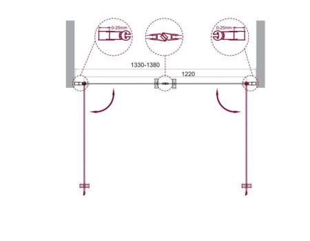 Душевая дверь BelBagno ETNA 140 прозрачное стекло 6 мм профиль хром ETNA-B-2-140-C-Cr