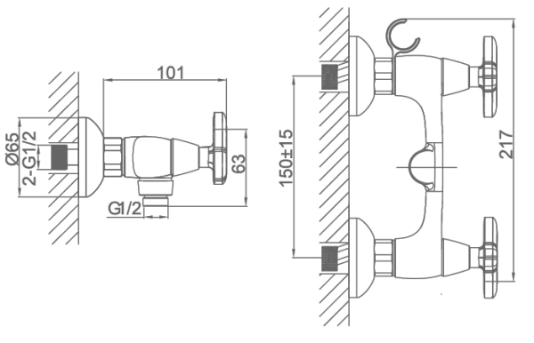 Смеситель для душа D&K Hessen Goethe (DA1383141)
