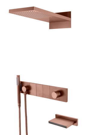 Встроенная душевая система Boheme с изливом ZODIAC, трехпозиционная Brushed Bronze 132-2-BRB