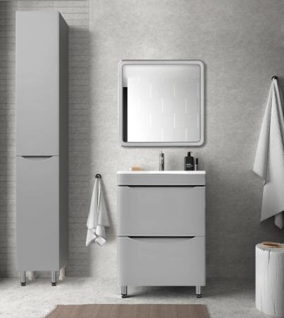 Тумба напольная Style Line Бергамо мини 70 (2 ящ.) Люкс антискрейтч серый, PLUS