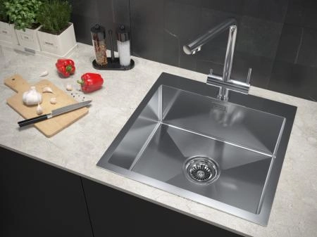 Кухонная мойка Paulmark VELTEN PM905151-BS 510х510мм брашированная нерж. сталь