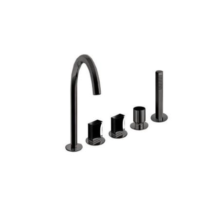 Fantini Venezia Смеситель для ванны, набортный, 5 отв., излив: 175 мм, цвет: Matt Gun Metal PVD