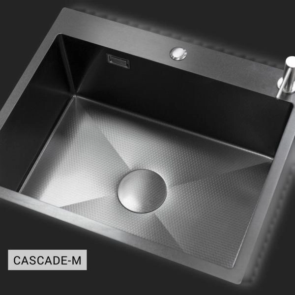 Мойка кухонная Esbano CASCADE-M 600х500х230 оружейная сталь PVD покрытие