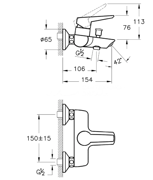 Набор смесителей Vitra Solid A42242EXP 3-в-1