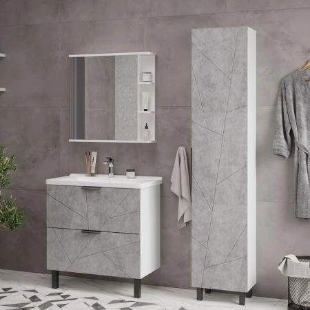 Шкаф зеркальный Twing 70 белый глянец