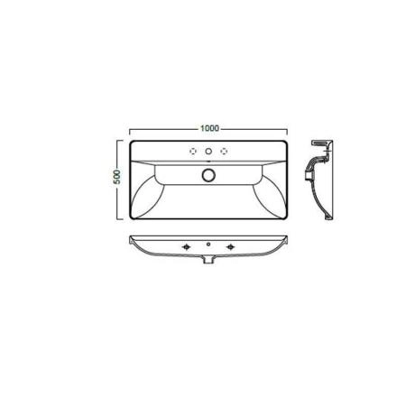 Раковина Hatria CANALGRANDE Y1EL 100x50